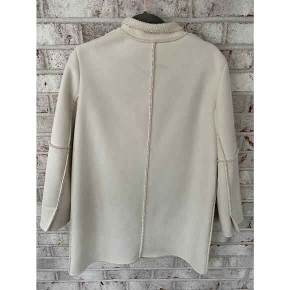 Anne Klein Women's Soft Cream Colored Full Zip Peacoat Size PS - Picture 4 of 5